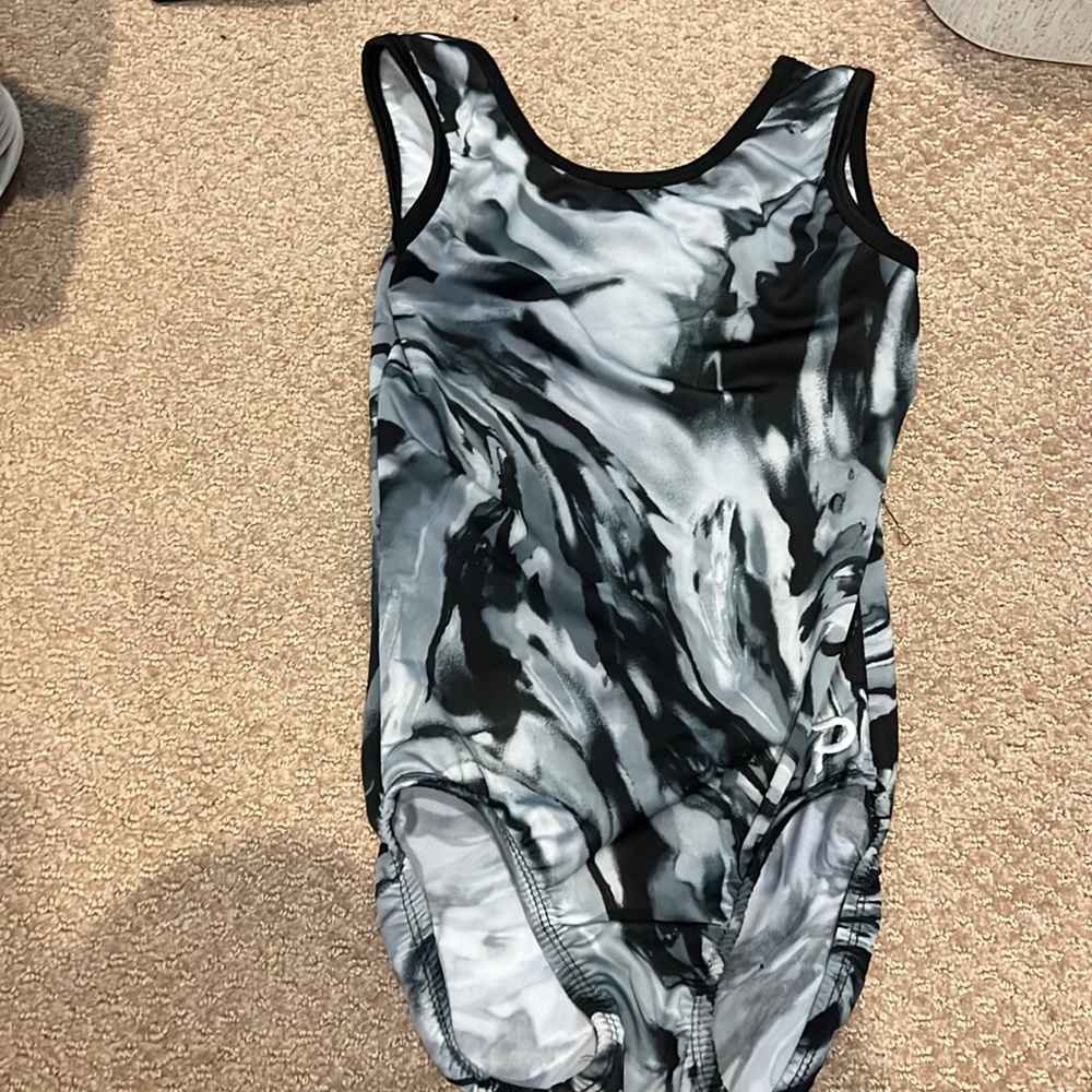 Plum practice wear gymnastics leotard swirls